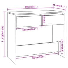 Vidaxl Klubska mizica dimljeni hrast 89x41x76,5 cm iverna plošča