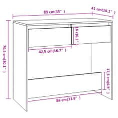 Vidaxl Konzolna mizica sonoma hrast 89x41x76,5 cm jeklo