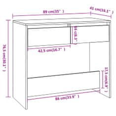 Vidaxl Konzolna mizica rjavi hrast 89x41x76,5 cm iverna plošča