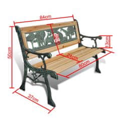 Vidaxl Otroška vrtna klop 84 cm lesena