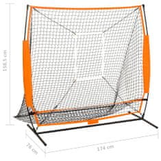 Vidaxl Vadbena mreža za baseball črna 174x76x158,5 cm