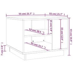 Vidaxl Klubska mizica dimljeni hrast 55x55x43 cm iverna plošča