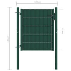 Vidaxl Vrata za ograjo PVC in jeklo 100x81 cm zelena