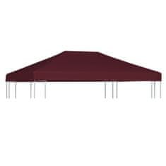 Vidaxl Streha za paviljon 310 g/m2 3x4 m bordo