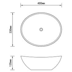 shumee Razkošen umivalnik ovalen mat temno moder 40x33 cm keramičen