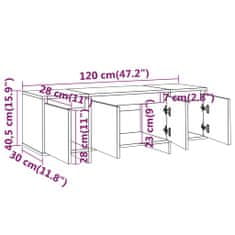 Vidaxl TV omarica bela 120x30x40,5 cm inženirski les