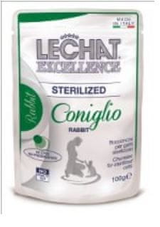 LECHAT EXCELLENCE Sterilized mokra hrana za sterilizirane mačke, z zajcem, 24 x 100 g