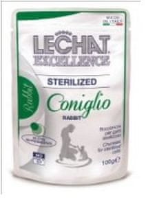 Lechat Excellence Sterilized mokra hrana za sterilizirane mačke, z zajcem, 24 x 100 g