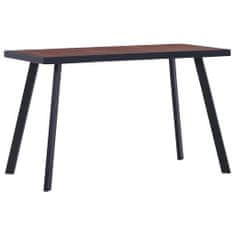 Vidaxl Jedilna miza temna barva lesa in črna 120x60x75 cm mediapan