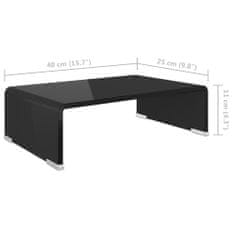 Vidaxl Stojalo za TV/Računalniški Zaslon Črno Steklo 40x25x11 cm