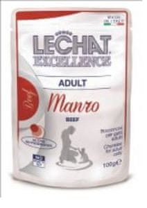 Lechat Excellence Adult mokra hrana za odrasle mačke, z govedino, 24 x 100 g