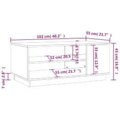 Vidaxl Klubska mizica sonoma hrast 102x55x43 cm iverna plošča