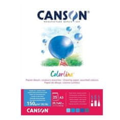 Rayher.	 Papir Canson ColorLine A3 150 g sort. Voda, 25 listov