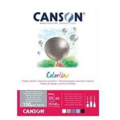 Rayher.	 Papir Canson ColorLine A3 150 g sort. Zrak, 25 listov