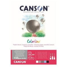 Rayher.	 Papir Canson ColorLine A4 150 g sort. Zrak, 25 listov