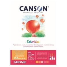 Rayher.	 Papir Canson ColorLine A4 150 g sort. Ogenj, 25 listov