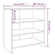 Vidaxl Komoda rjavi hrast 70x40,5x75 cm inženirski les