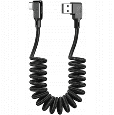 Mcdodo MCDODO LEPILO KOTNI KABEL 90 ° LED VZMET USB TYPE-C 1.8M ČRNA CA-7310