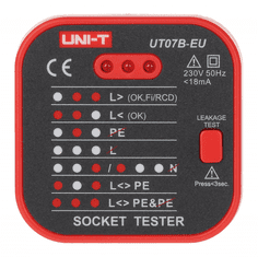 UNI-T UT07B-EU TESTER VTIČNIC S FUNKCIJO PREVERJANJA