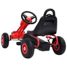 Greatstore Gokart na Pedale s Pnevmatikami Rdeče Barve