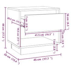 Vidaxl Nočna omarica 2 kosa sonoma hrast 45x34x44 cm iverna plošča