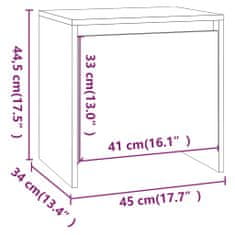 Vidaxl Nočna omarica dimljeni hrast 45x34x44,5 cm iverna plošča