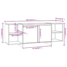 Vidaxl TV omarica betonsko siva 130x35x50 cm iverna plošča