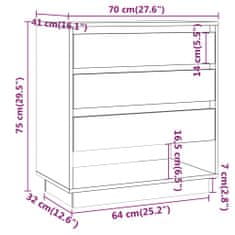 Vidaxl Komoda siva sonoma 70x41x75 cm iverna plošča