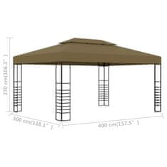 Vidaxl Paviljon 3x4 m taupe 180 g/m²