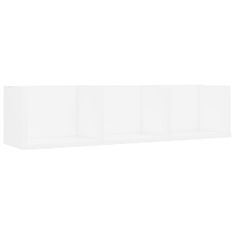 Vidaxl Stenska polica za CD plošče bela 75x18x18 cm inženirski les