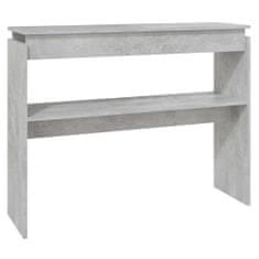 Vidaxl Konzolna mizica betonsko siva 102x30x80 cm iverna plošča