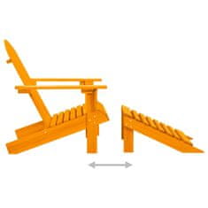 Vidaxl Vrtni stol Adirondack z naslonjalom za noge les jelke oranžen