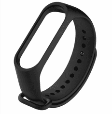 slomart Xiaomi Mi Band 3/4 Silicone pašček, Črn, Black