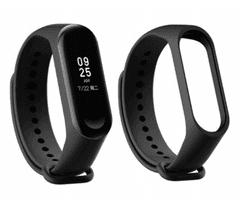 slomart Xiaomi Mi Band 3/4 Silicone pašček, Črn, Black