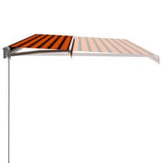 Vidaxl Ročno zložljiva tenda 600x300 cm oranžna in rjava