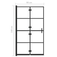 Vidaxl Zložljiva tuš kabina ESG 80x140 cm črna