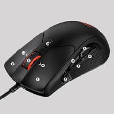 HyperX HP PulseFire Raid miška, RGB, Omron, 1600 DPI, 450 IPS, 50G (4P5Q3AA)