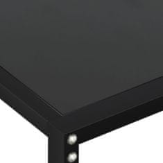Vidaxl Konzolna mizica črna 220x35x75,5 cm kaljeno steklo