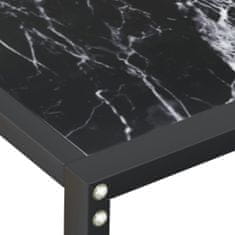 Vidaxl Konzolna mizica črn marmor 160x35x75,5 cm kaljeno steklo