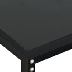 Vidaxl Konzolna mizica črna 180x35x75,5 cm kaljeno steklo