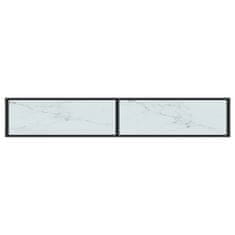 Vidaxl Konzolna mizica beli marmor 200x35x75,5 cm kaljeno steklo