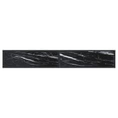 Vidaxl Konzolna mizica črn marmor 220x35x75,5 cm kaljeno steklo