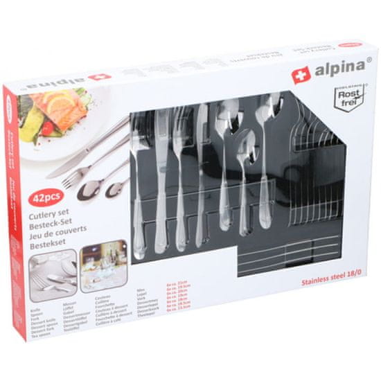 Alpina Komplet jedilnega pribora 42 delni set inox