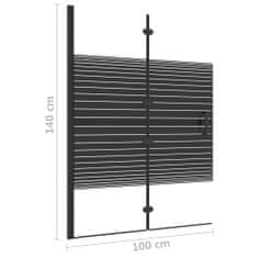 Vidaxl Zložljiva tuš kabina ESG 100x140 cm črna