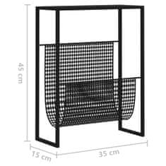 Vidaxl Stojalo za revije črno 35x15x45 cm jeklo