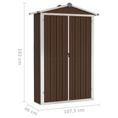 Greatstore Vrtna lopa rjava 107,5x46x183 cm pocinkano jeklo