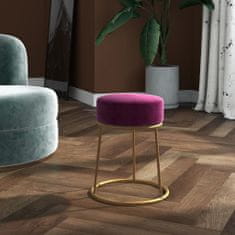 Vidaxl Okrogel stolček, vijolične barve, oblazinjen z žametom