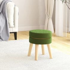 Vidaxl Okrogel stolček, zelene barve, oblazinjen z žametom
