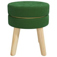 Vidaxl Okrogel stolček, zelene barve, oblazinjen z žametom