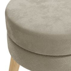 Vidaxl Okrogel stolček, temno siv, oblazinjen z žametom